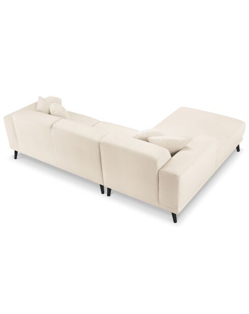 Canapé d'angle Gauche Giorgio Velours Côtelé 5 Places beige clair - 262x185x74 cm