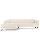 Canapé d'angle Gauche Giorgio Velours Côtelé 5 Places beige clair - 262x185x74 cm