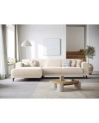 Canapé d'angle Gauche Giorgio Velours Côtelé 5 Places beige clair - 262x185x74 cm