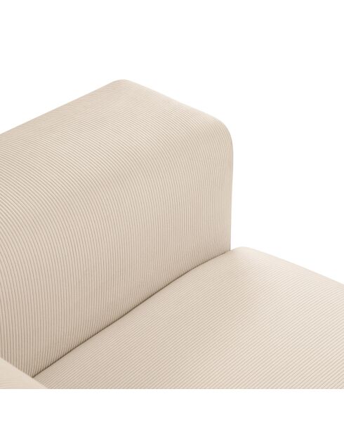 Canapé d'angle Gauche Giorgio Velours Côtelé 5 Places beige clair - 262x185x74 cm