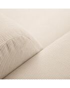 Canapé d'angle Gauche Giorgio Velours Côtelé 5 Places beige clair - 262x185x74 cm