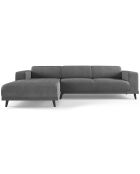 Canapé d'angle Gauche Velours Giorgio 5 Places gris - 262x185x74 cm