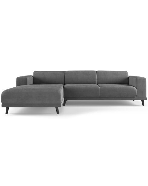 Canapé d'angle Gauche Velours Giorgio 5 Places gris - 262x185x74 cm