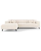 Canapé d'angle Gauche Velours Giorgio 5 Places beige clair - 262x185x74 cm