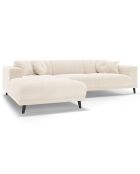 Canapé d'angle Gauche Velours Giorgio 5 Places beige clair - 262x185x74 cm