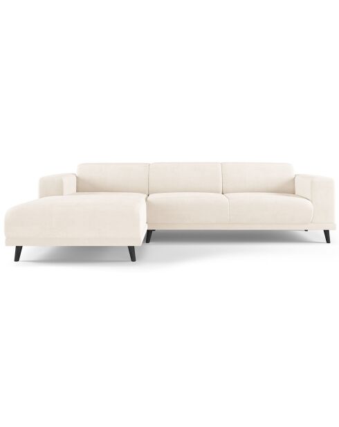 Canapé d'angle Gauche Velours Giorgio 5 Places beige clair - 262x185x74 cm