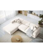 Canapé d'angle Gauche Velours Giorgio 5 Places beige clair - 262x185x74 cm