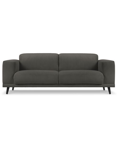 Canapé Giorgio Velours Côtelé 3 Places gris foncé - 203x92x74 cm