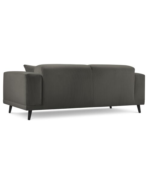 Canapé Giorgio Velours Côtelé 3 Places gris foncé - 203x92x74 cm