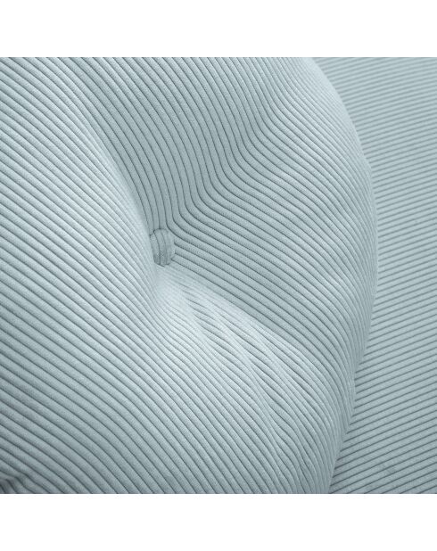 Canapé Giorgio Velours Côtelé 3 Places bleu clair - 203x92x74 cm