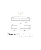 Canapé d'angle Droit Velours Giorgio 5 Places gris - 262x185x74 cm