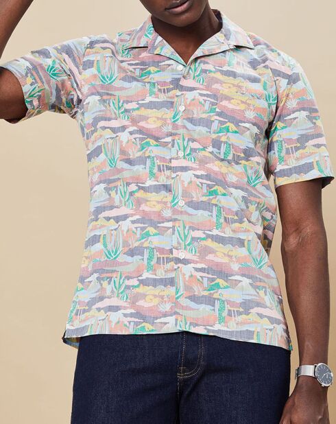 Slim Fit Slam 02 Mc shirt met veelkleurige opdruk