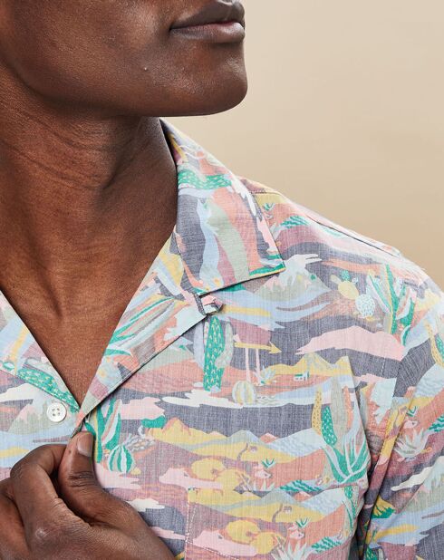 Slim Fit Slam 02 Mc shirt met veelkleurige opdruk