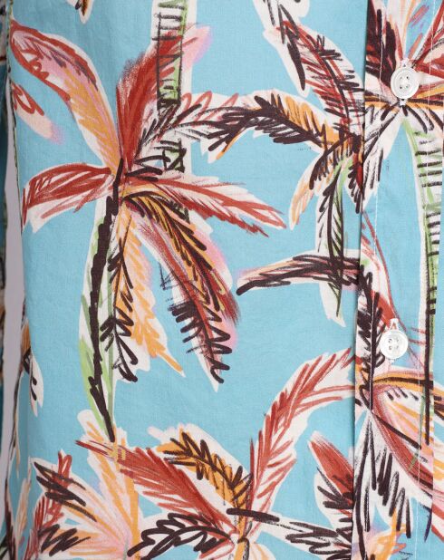 Camicia Slim Fit Storm Aqua Blue con stampa