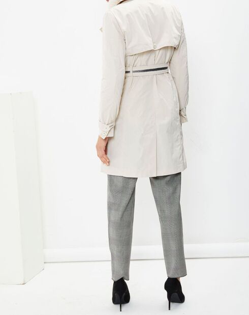 Trench Croisé Ceinture Scacco beige
