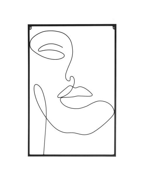 Tableau filaire Visage noir - 60x90 cm