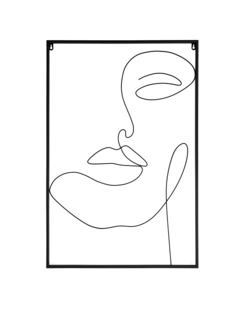 Tableau filaire Visage noir - 60x90 cm