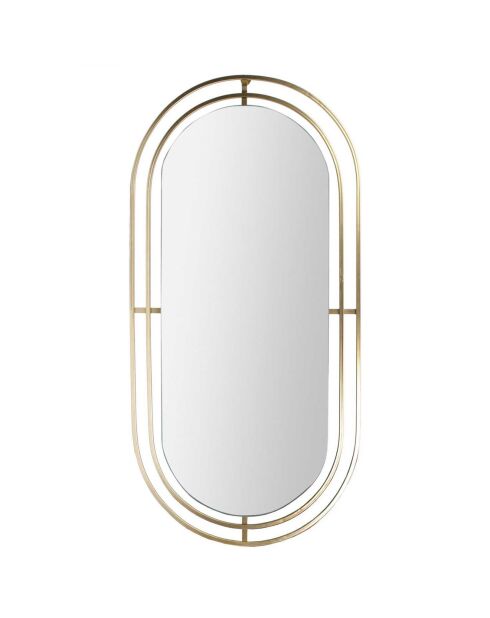 Miroir en métal doré - 90x43 cm