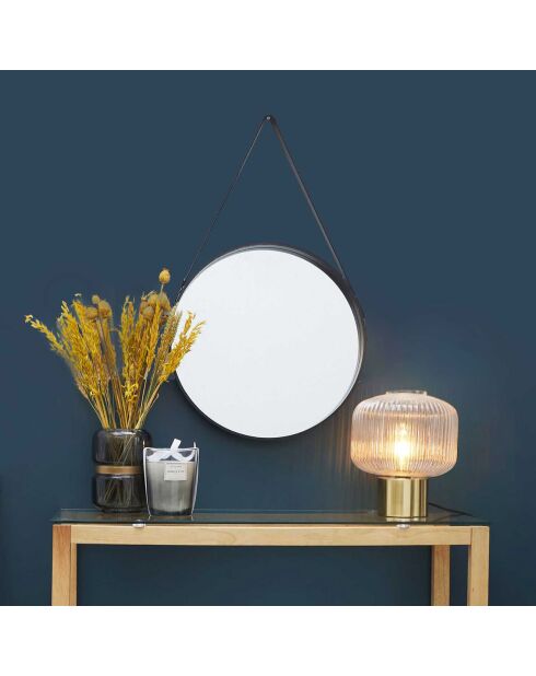 Miroir avec anse noir - D.40 cm
