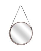 Miroir avec anse beige - D.40 cm
