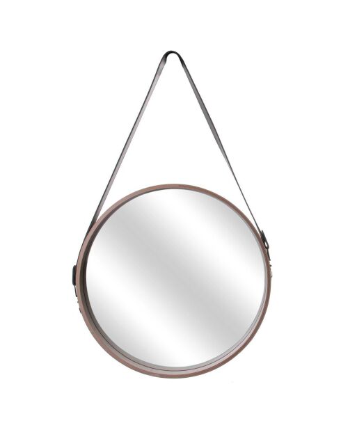 Miroir avec anse beige - D.40 cm