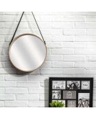 Miroir avec anse beige - D.40 cm