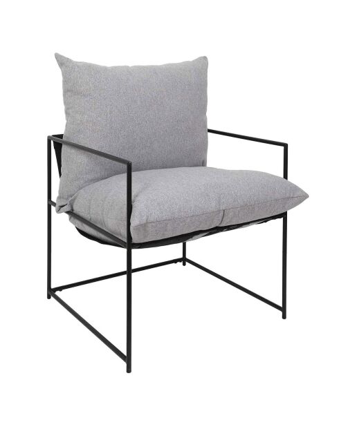 Fauteuil Jonas gris/noir - 61x61x62.5 cm