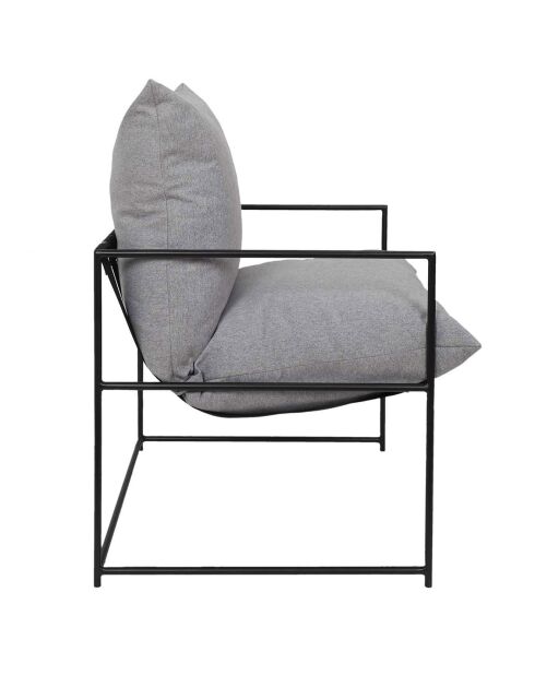Fauteuil Jonas gris/noir - 61x61x62.5 cm