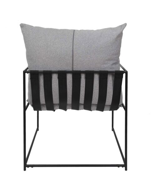 Fauteuil Jonas gris/noir - 61x61x62.5 cm