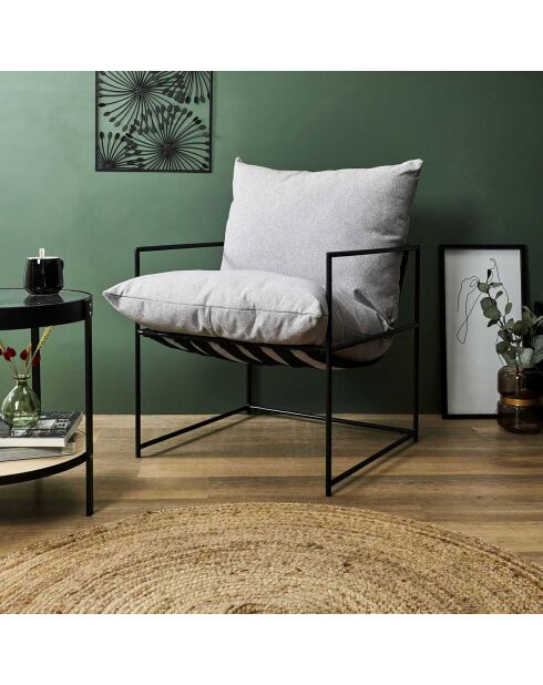 Fauteuil Jonas gris/noir - 61x61x62.5 cm