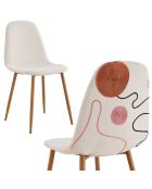 Chaise Poésie avec pieds en métal multicolore - 50x86x44 cm