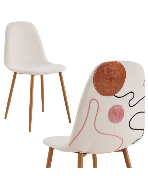 Chaise Poésie avec pieds en métal multicolore - 50x86x44 cm