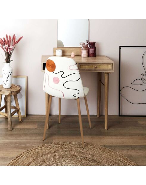 Chaise Poésie avec pieds en métal multicolore - 50x86x44 cm