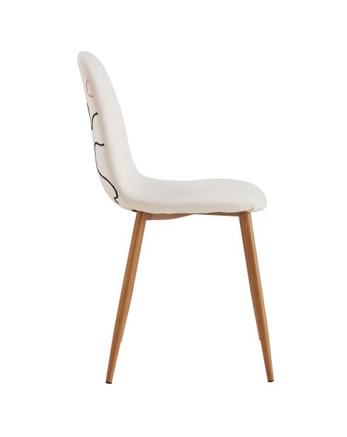 Chaise Poésie avec pieds en métal multicolore - 50x86x44 cm