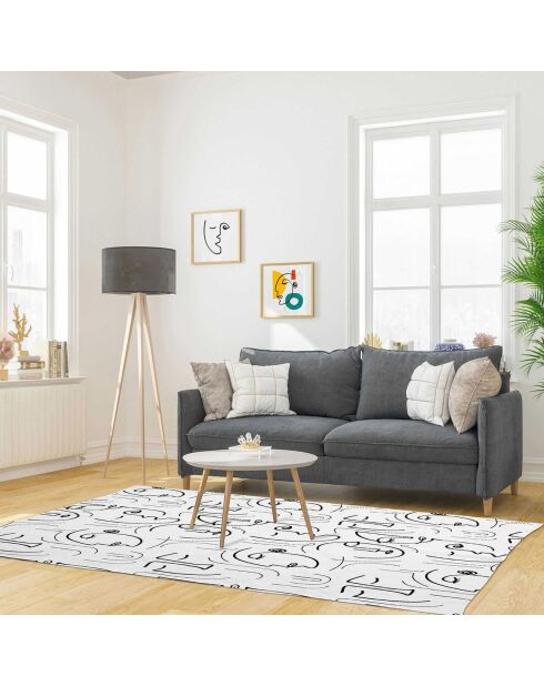 Tapis Arty blanc/noir - 120x170 cm