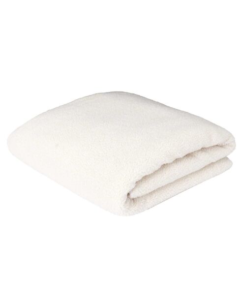 Plaid sherpa bouclé crème - 120x150 cm