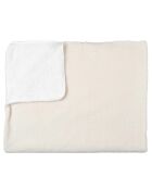 Plaid sherpa bouclé crème - 120x150 cm