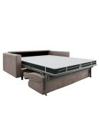 Canapé convertible matelas Lana velours beige taupe - 180x100x87 cm