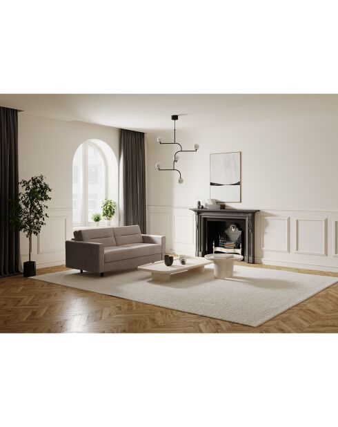 Matratze für Sofabett Lana aus taupebeigem Samt - 180x100x87 cm