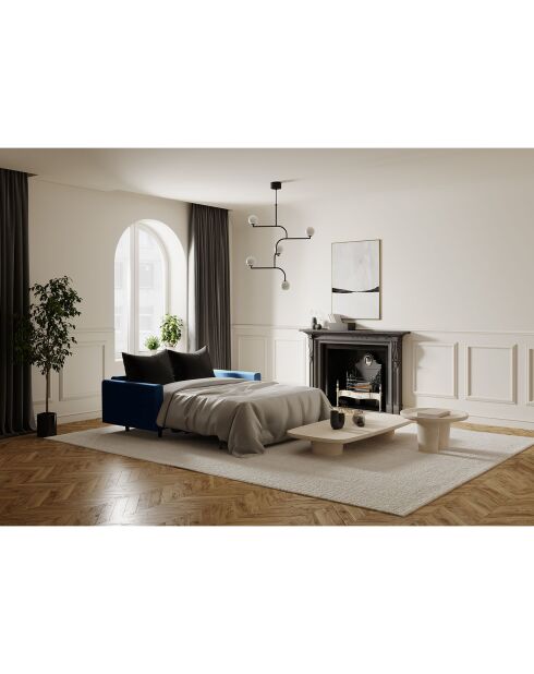 Nachtblaues Samtschlafsofa Lana, 180 x 100 x 87 cm