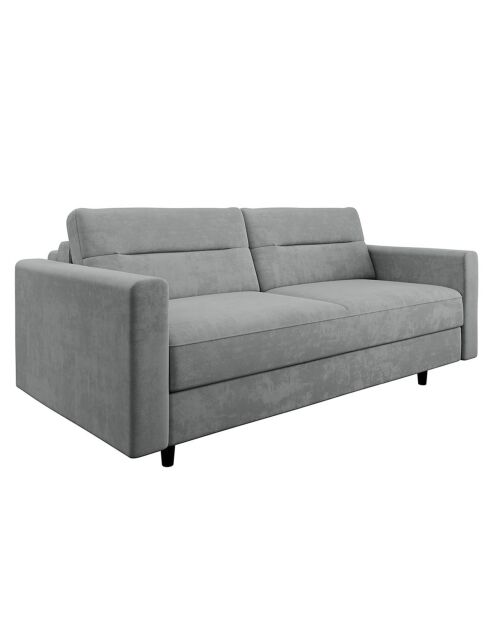 Bettsofa Lana Matratze aus betongrauem Samt - 180x100x87 cm