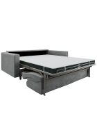 Canapé convertible matelas Lana velours gris béton - 180x100x87 cm