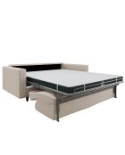 Canapé convertible matelas Lana tissu tramé beige - 180x100x87 cm