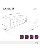 Canapé convertible matelas Lana tissu tramé beige - 180x100x87 cm