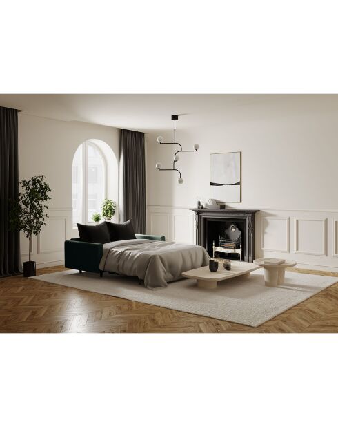 Lana Bettsofa aus olivgrünem Webstoff - 180x100x87 cm