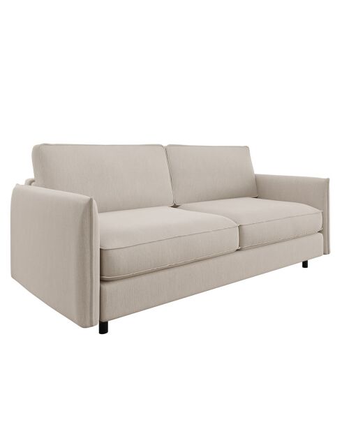 Divano trasformabile Isaka in tessuto intrecciato beige - 182x100x90 cm