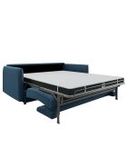 Canapé convertible Isaka tissu tramé bleu canard - 182x100x90 cm