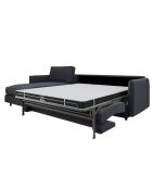 Canapé convertible d'angle gauche matelas Isaka tissu tramé gris graphite - 268x166x90 cm