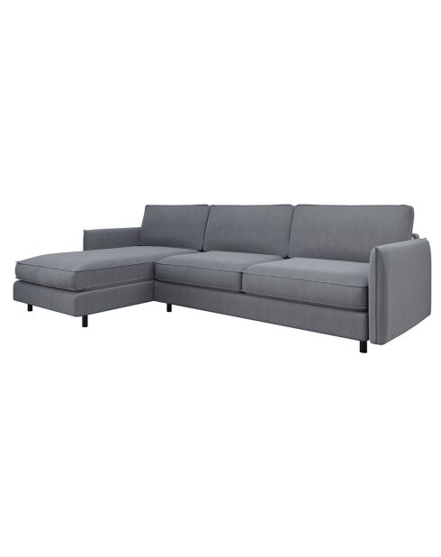Linkes Eckschlafsofa Isaka Matratze hellgrauer Webstoff - 268x166x90 cm