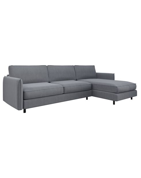 Rechtes Eckschlafsofa Isaka Matratze hellgrauer Webstoff - 268x166x90 cm